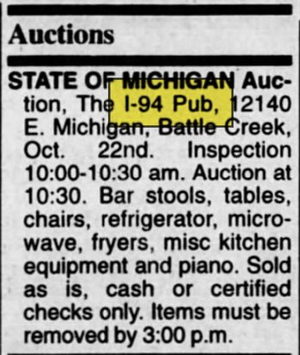 I-94 Pub (Mar-Creek AC, Mar-Creek Lounge, Mar-Creek Inn) - Oct 1997 Auction